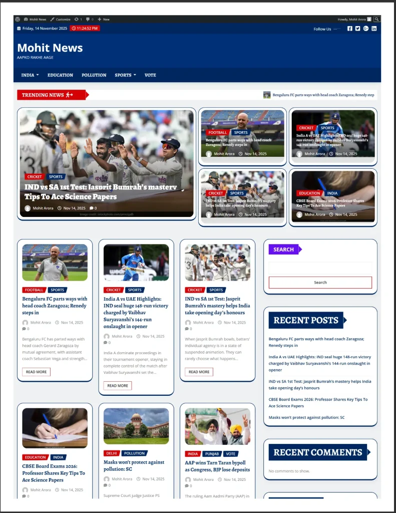 News website portfolio