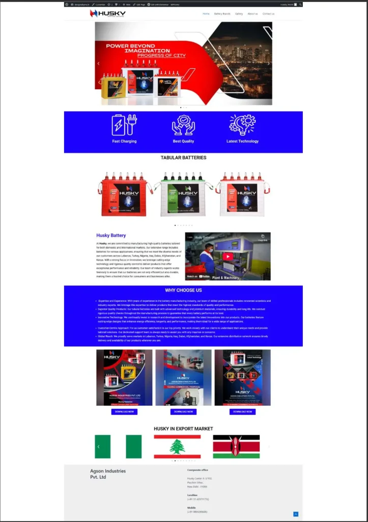 Husky batteries portfolio